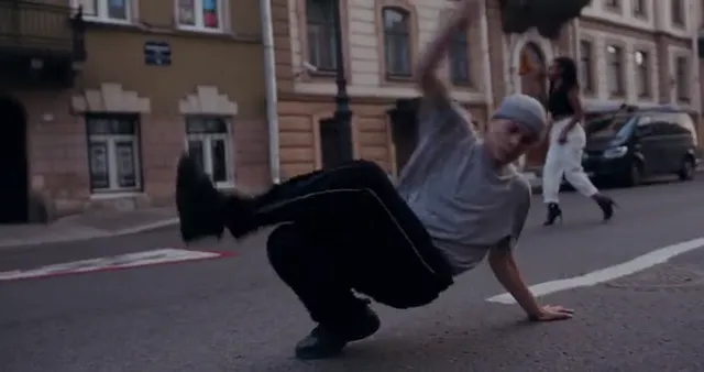 Two clips from one dance video